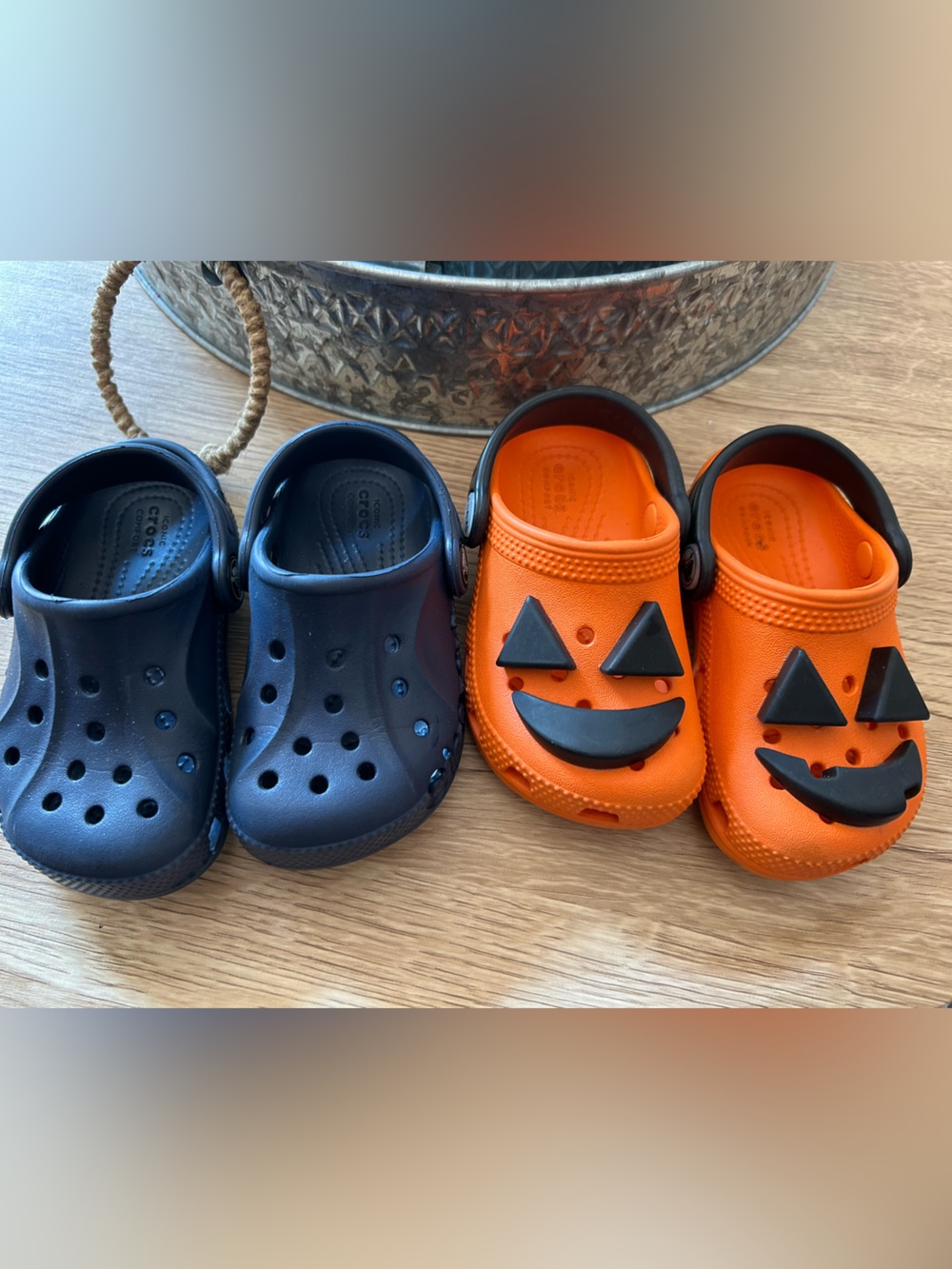 Navy blue crocs size 7
